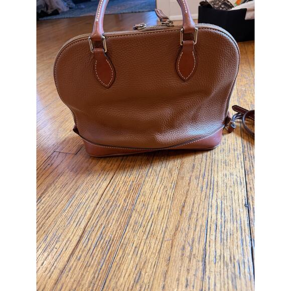 Dooney & Bourke Satchel Bag Womens Brown Pebbled Leather Zip Crossbody Purse - Picture 5 of 15